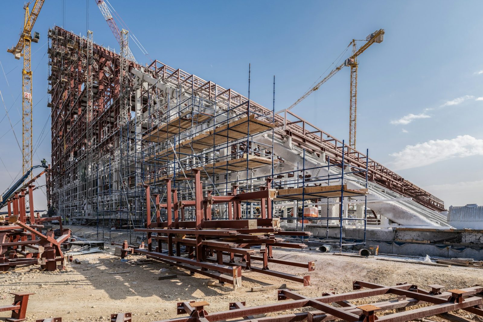 Modules under erection on site