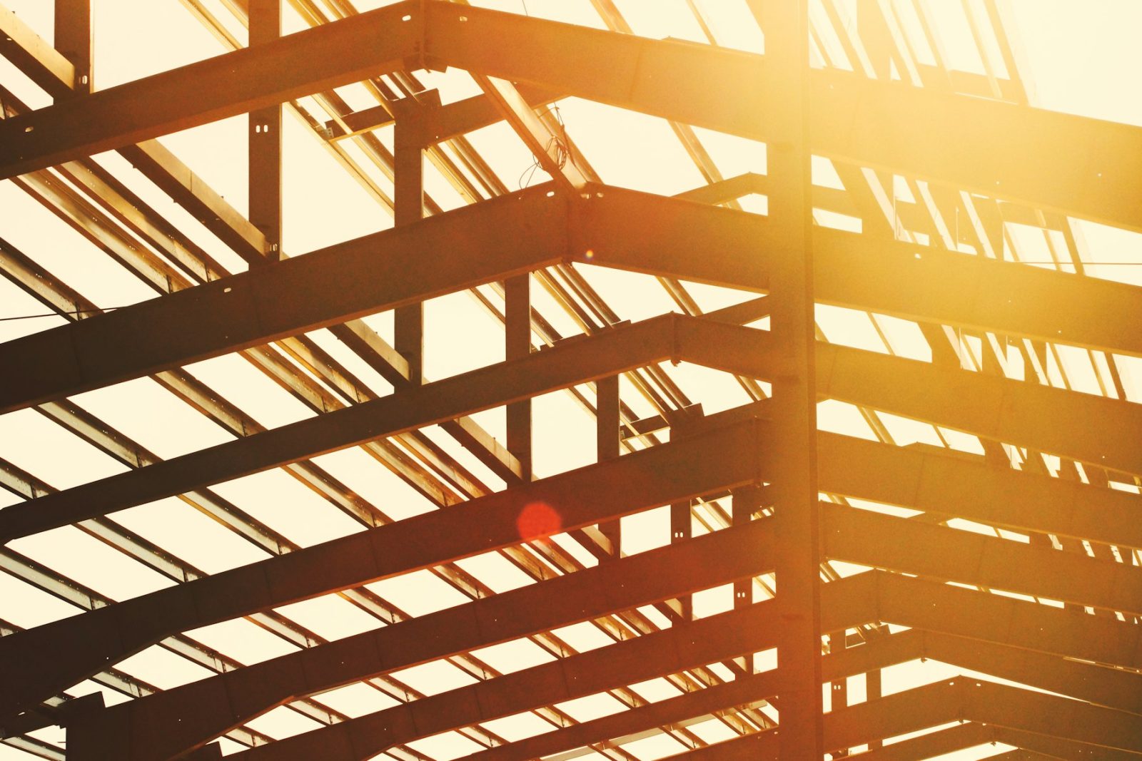 Roof framing at high level